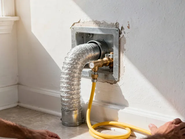 Winchester Dryer Vent Cleaning certified technician performing specialized gas dryer vent cleaning in Winchester